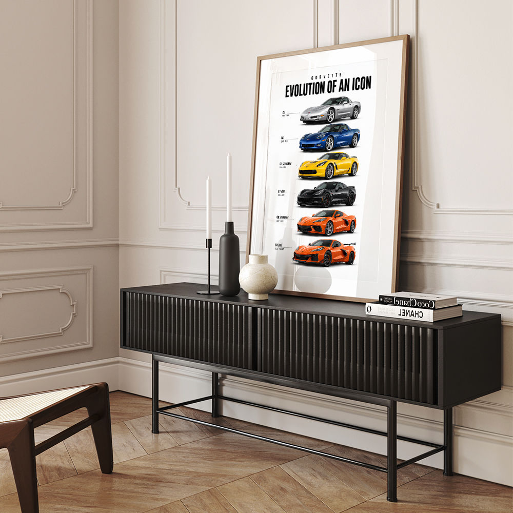 Corvette Timeline  From Classic Roots To Modern Power Art Print