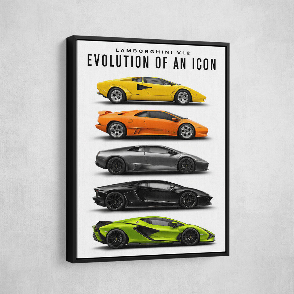 Lamborghini Evolution Lineup Modern Wall Art