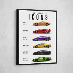 Lamborghini Icons Classic Sports Cars Wall Art