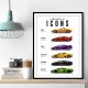 Lamborghini Icons Classic Sports Cars Wall Art
