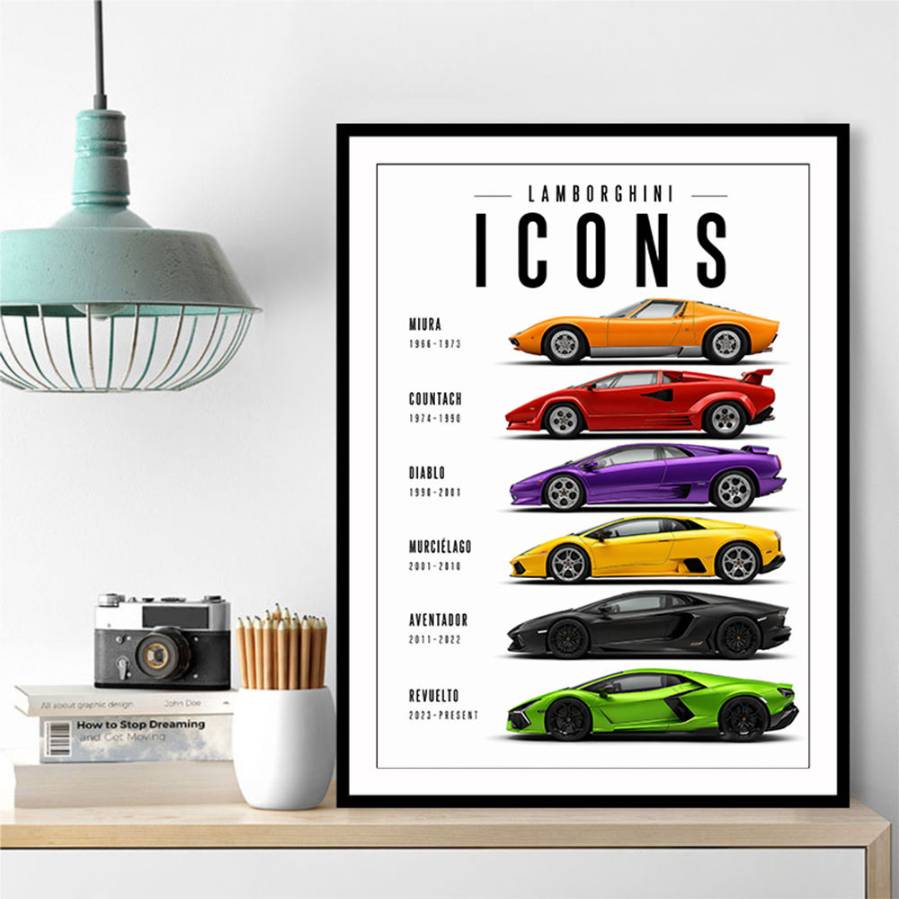 Lamborghini Icons Sports Cars Wall Art 2