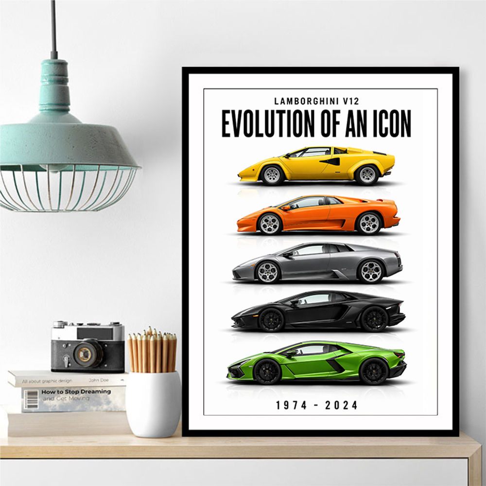 Lamborghini V12 Evolution Classic Modern Art Print