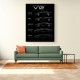 Lamborghini V12 Generations Black Cars Art Print