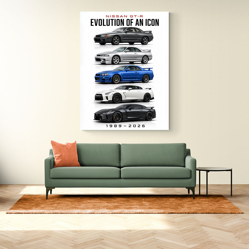 Nissan GT R Evolution Lineup Wall Art