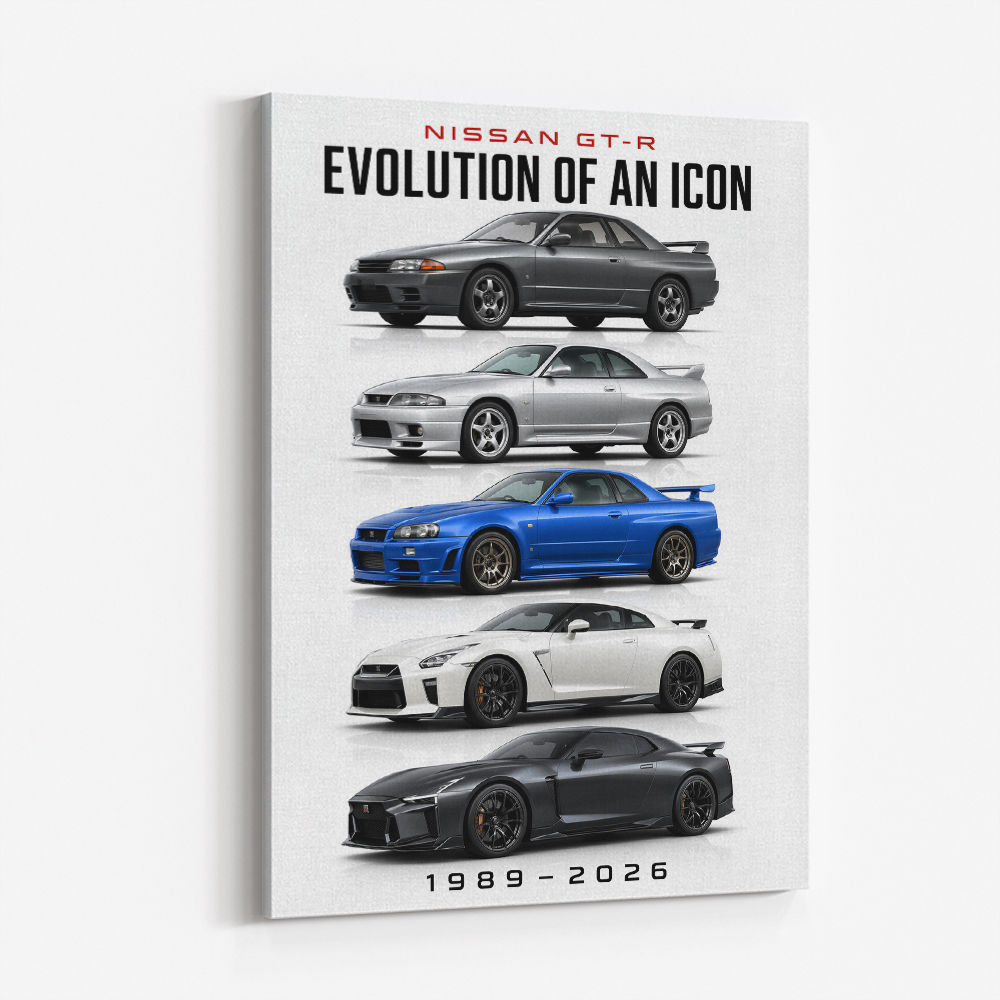 Nissan GT R Evolution Lineup Wall Art