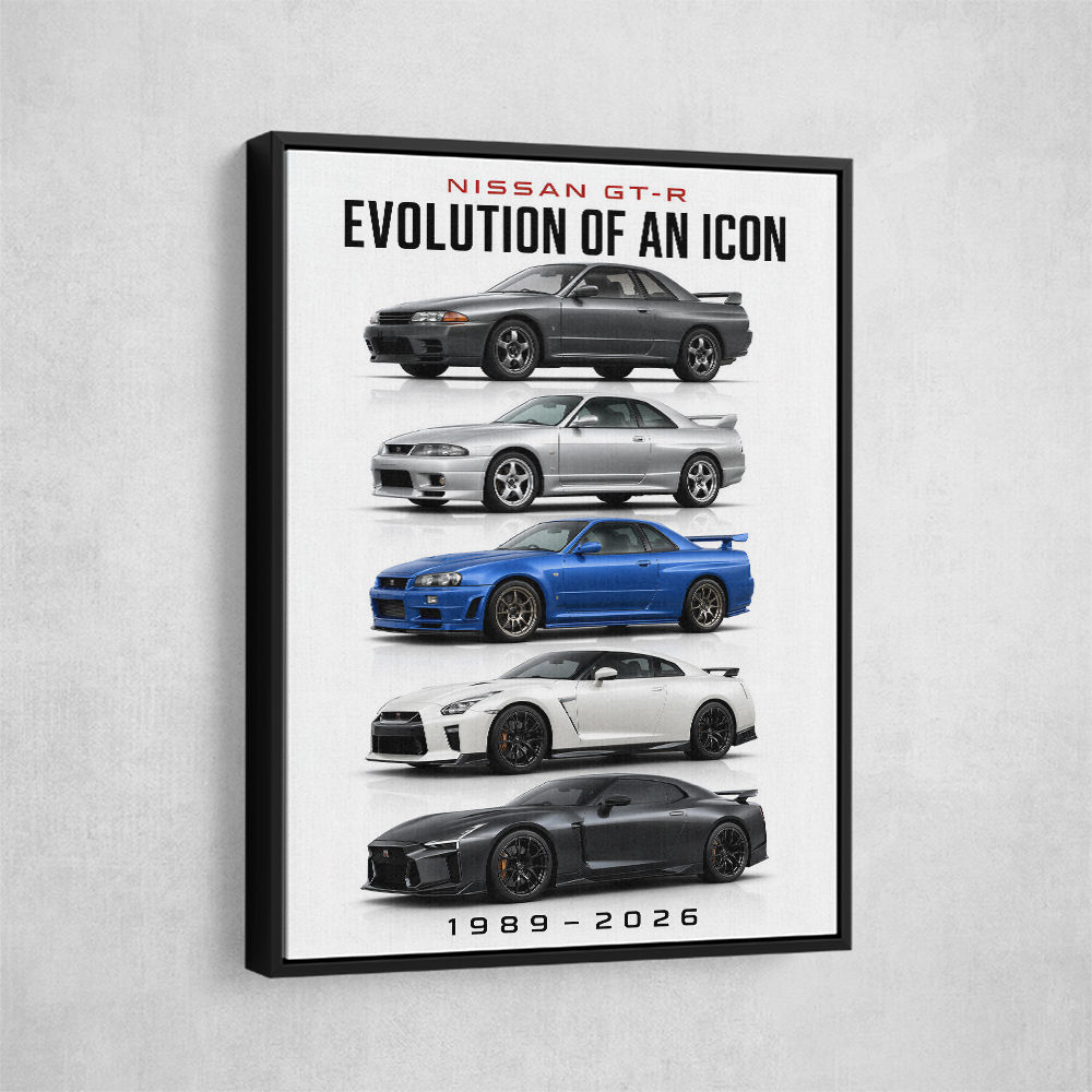 Nissan GT R Evolution Lineup Wall Art