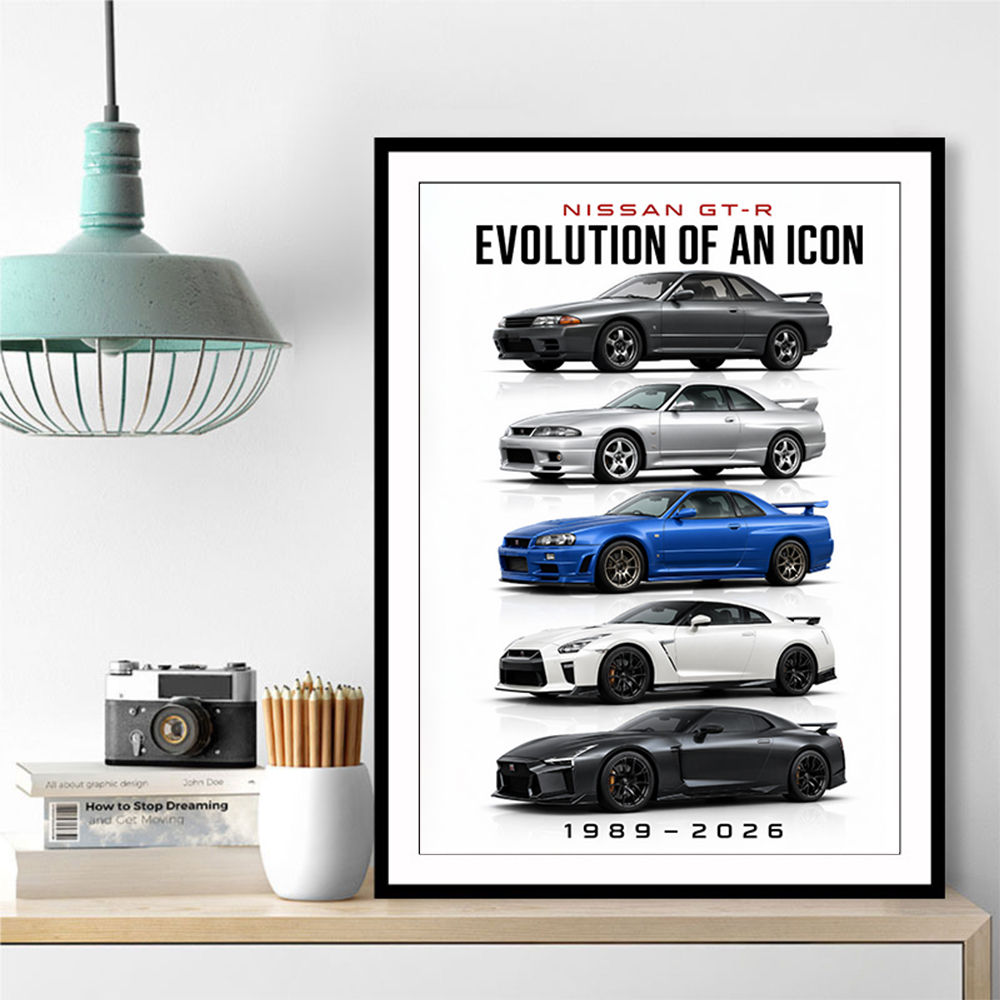 Nissan GT R Evolution Lineup Wall Art