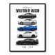Nissan GTR Evolution White Background Art Print