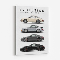 Porsche Sports Cars Evolution Iconic Wall Art