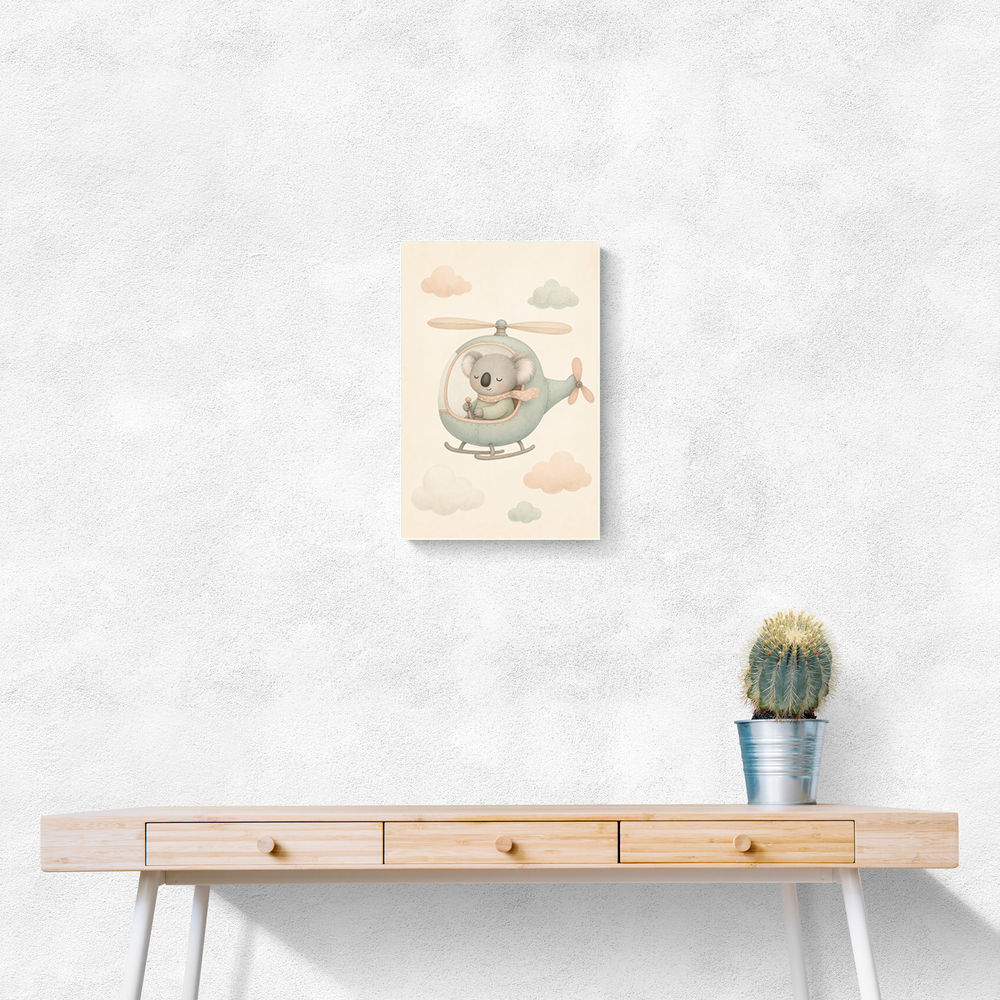 Koala Helicopter Nursery Wall Art 