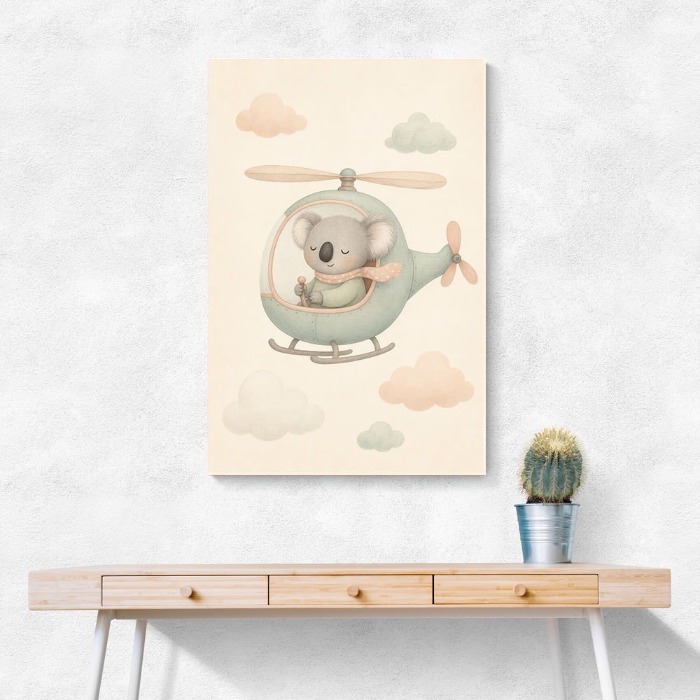 Koala Helicopter Nursery Wall Art 