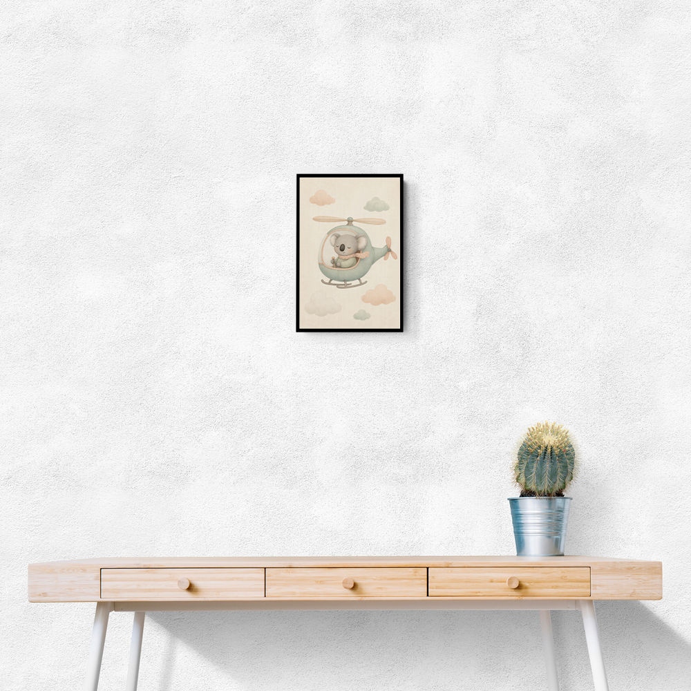 Koala Helicopter Nursery Wall Art 