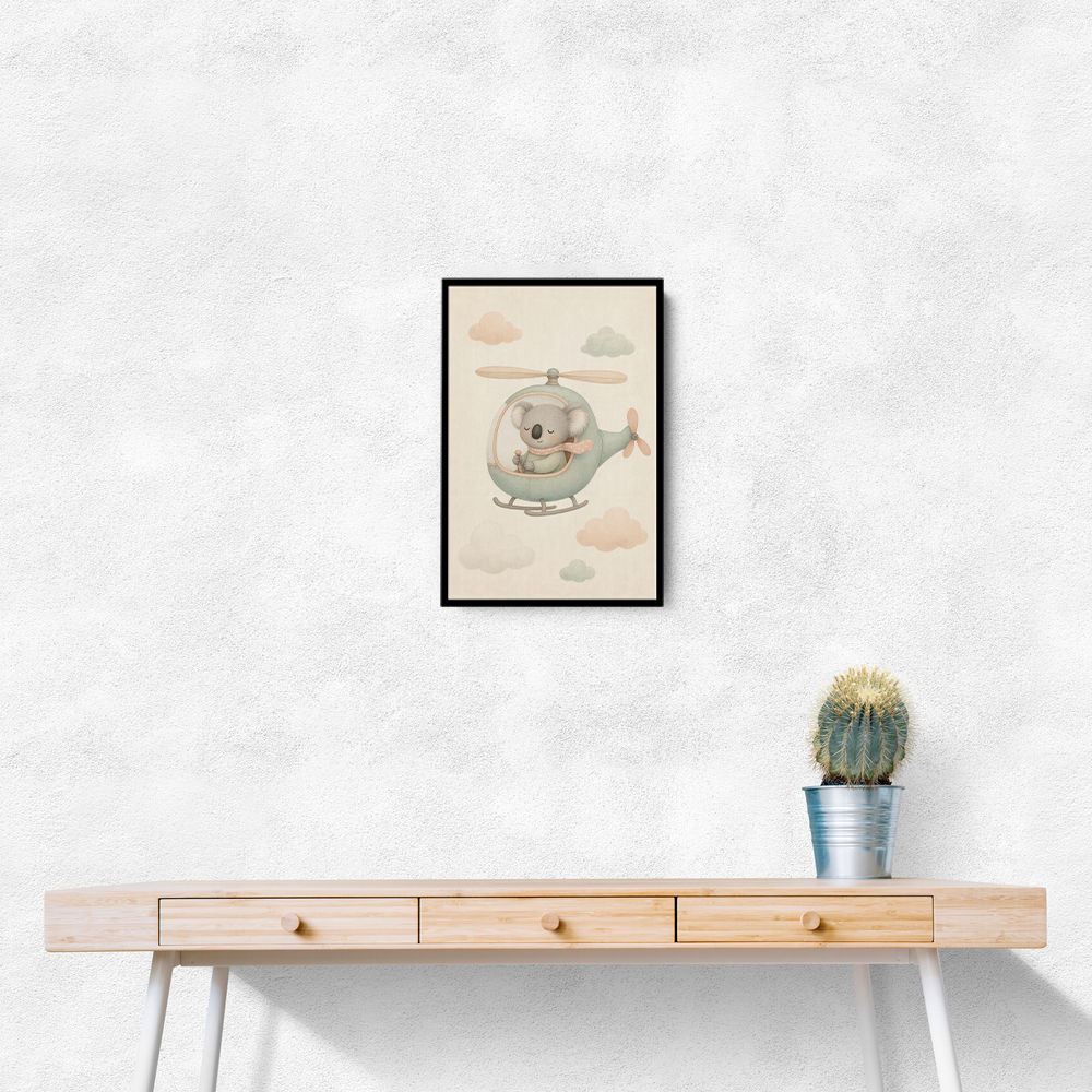 Koala Helicopter Nursery Wall Art 