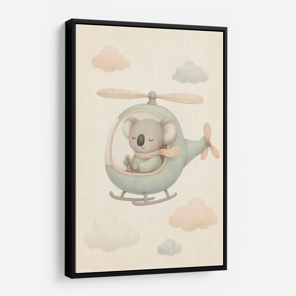 Koala Helicopter Nursery Wall Art 