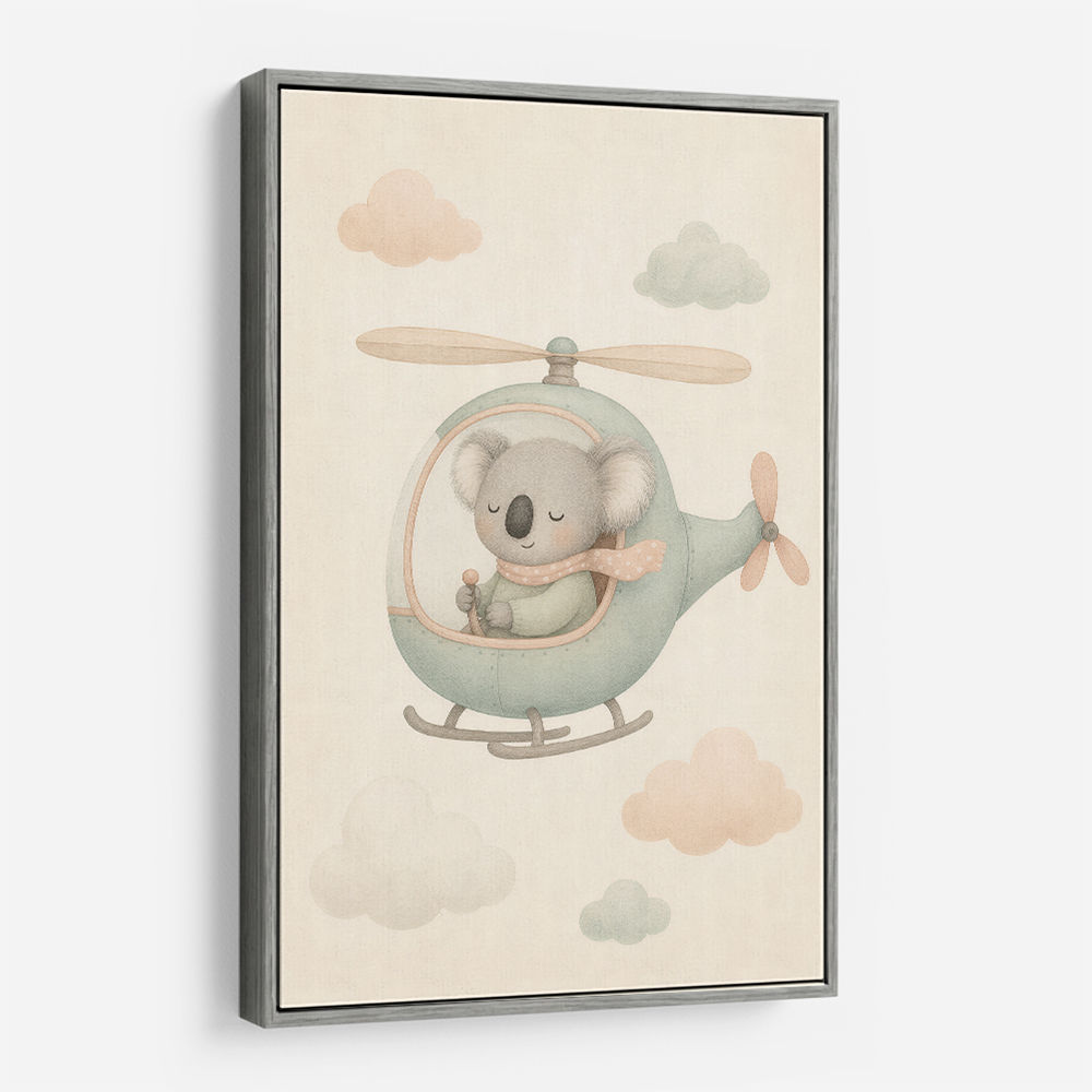 Koala Helicopter Nursery Wall Art 