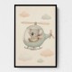 Koala Helicopter Nursery Wall Art 