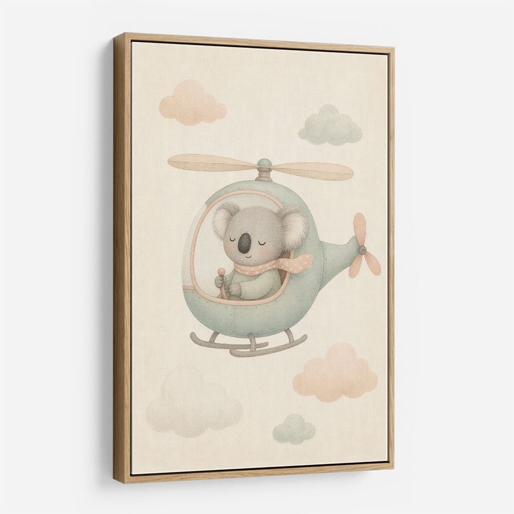 Koala Helicopter Nursery Wall Art 