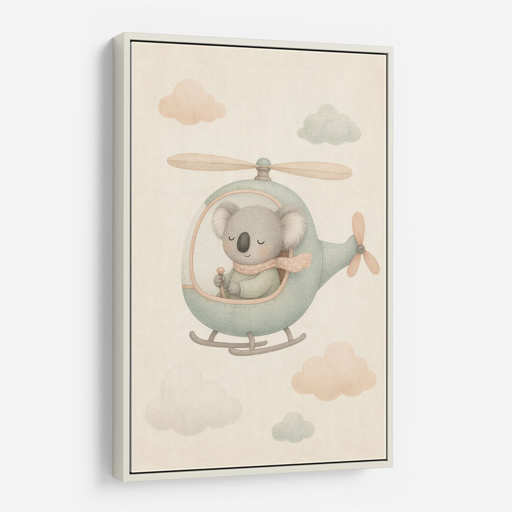 Koala Helicopter Nursery Wall Art 
