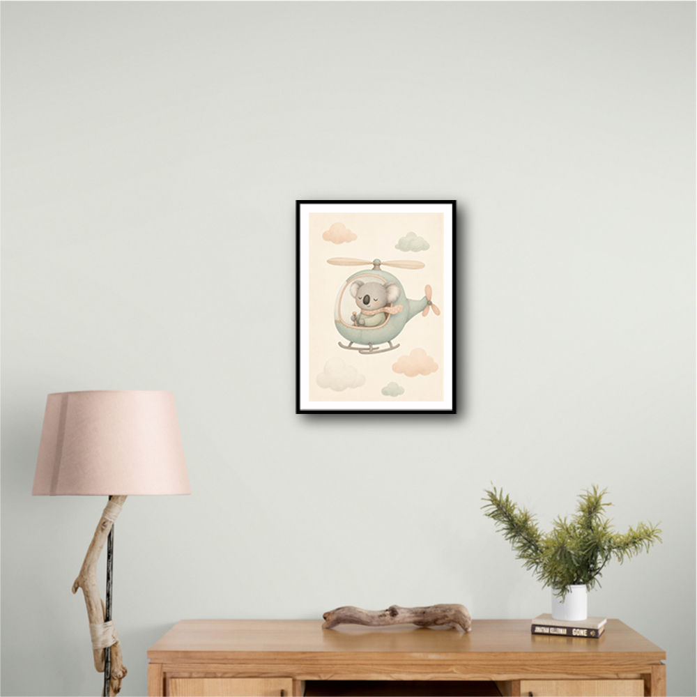 Koala Helicopter Nursery Wall Art 