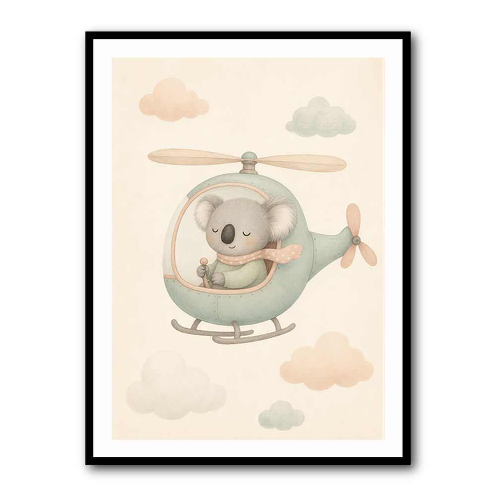 Koala Helicopter Nursery Wall Art 