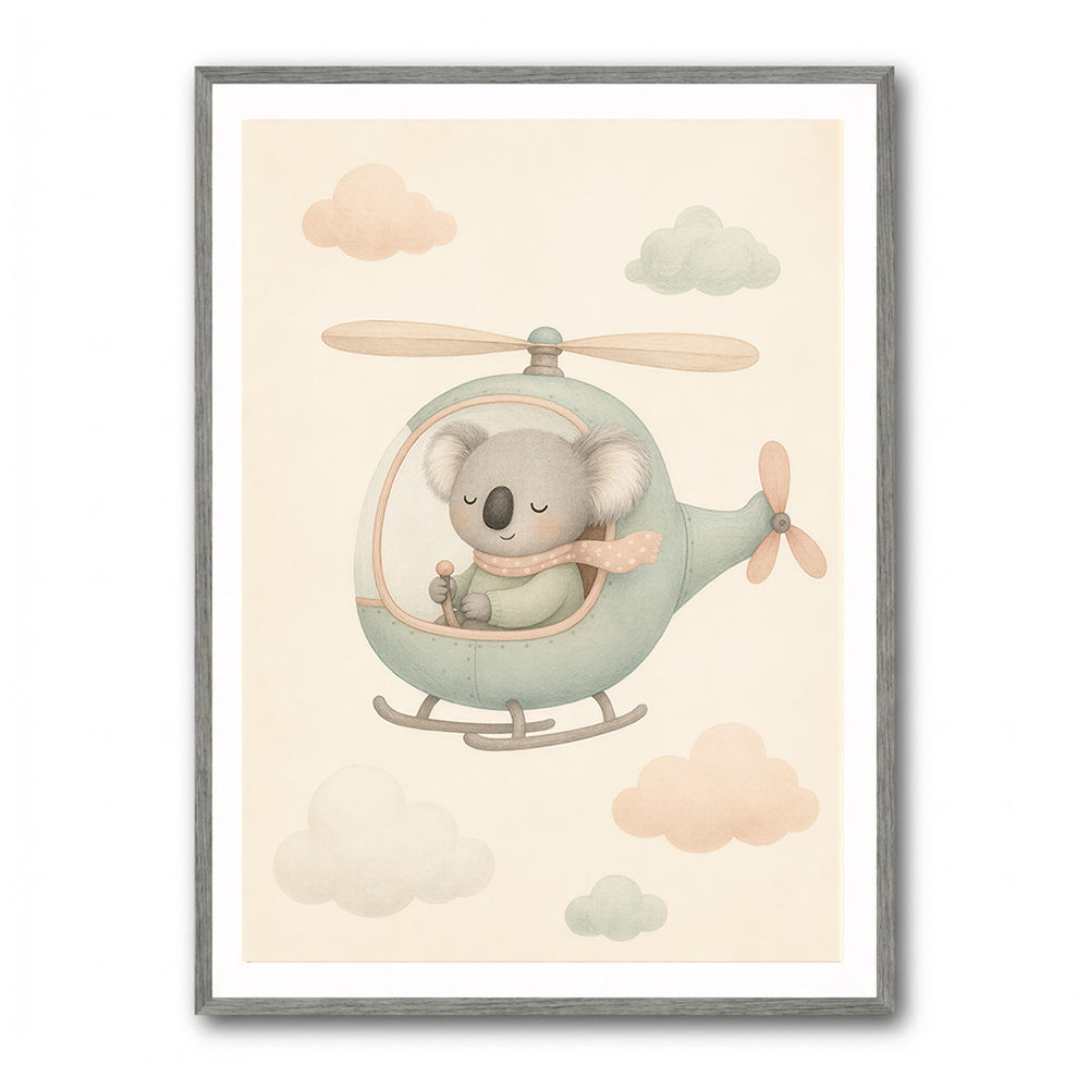 Koala Helicopter Nursery Wall Art 
