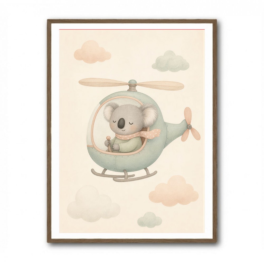 Koala Helicopter Nursery Wall Art 