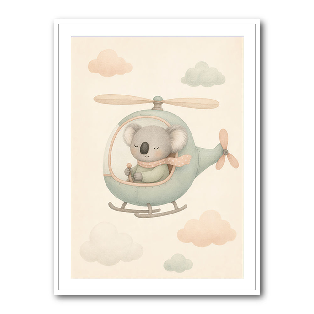 Koala Helicopter Nursery Wall Art 