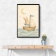 Rabbit in a Boat Nursery Wall Art