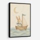 Rabbit in a Boat Nursery Wall Art