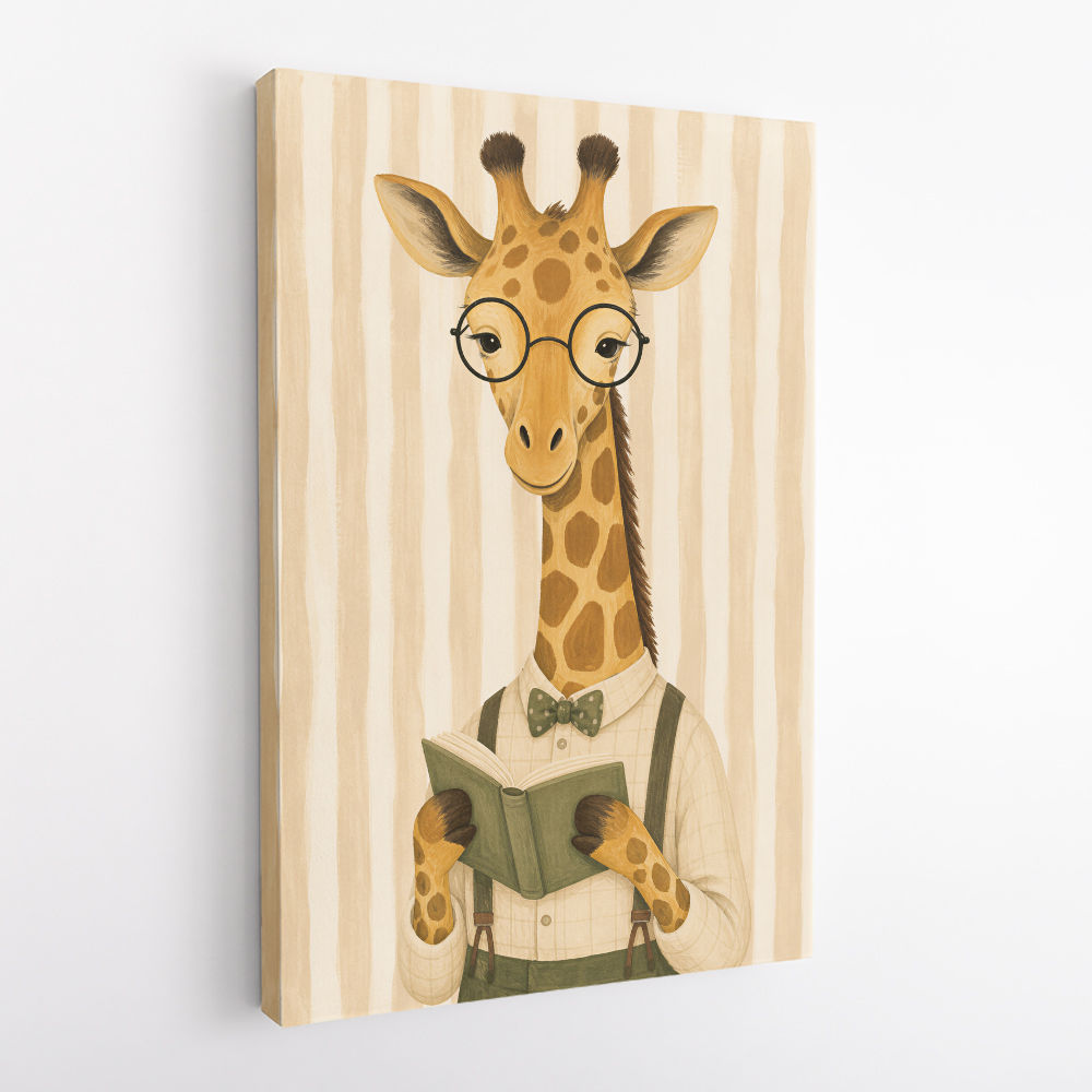 Giraffe Reading Book