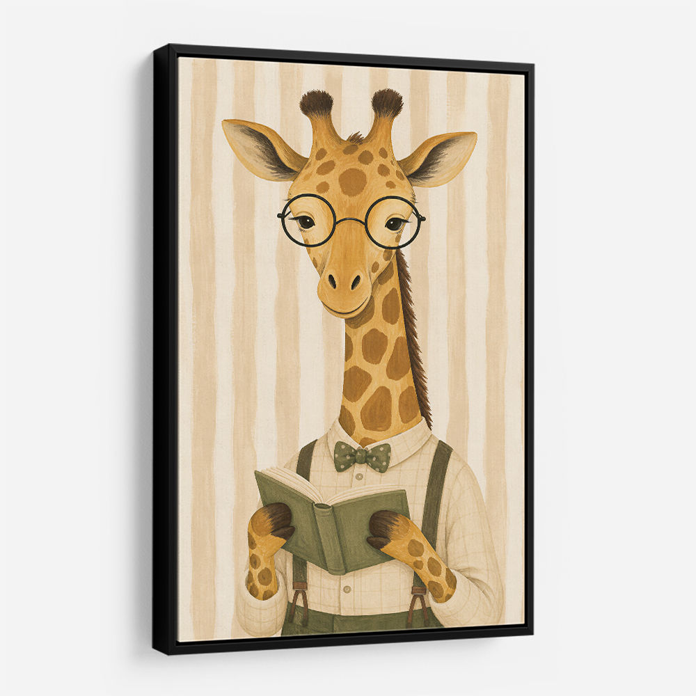 Giraffe Reading Book
