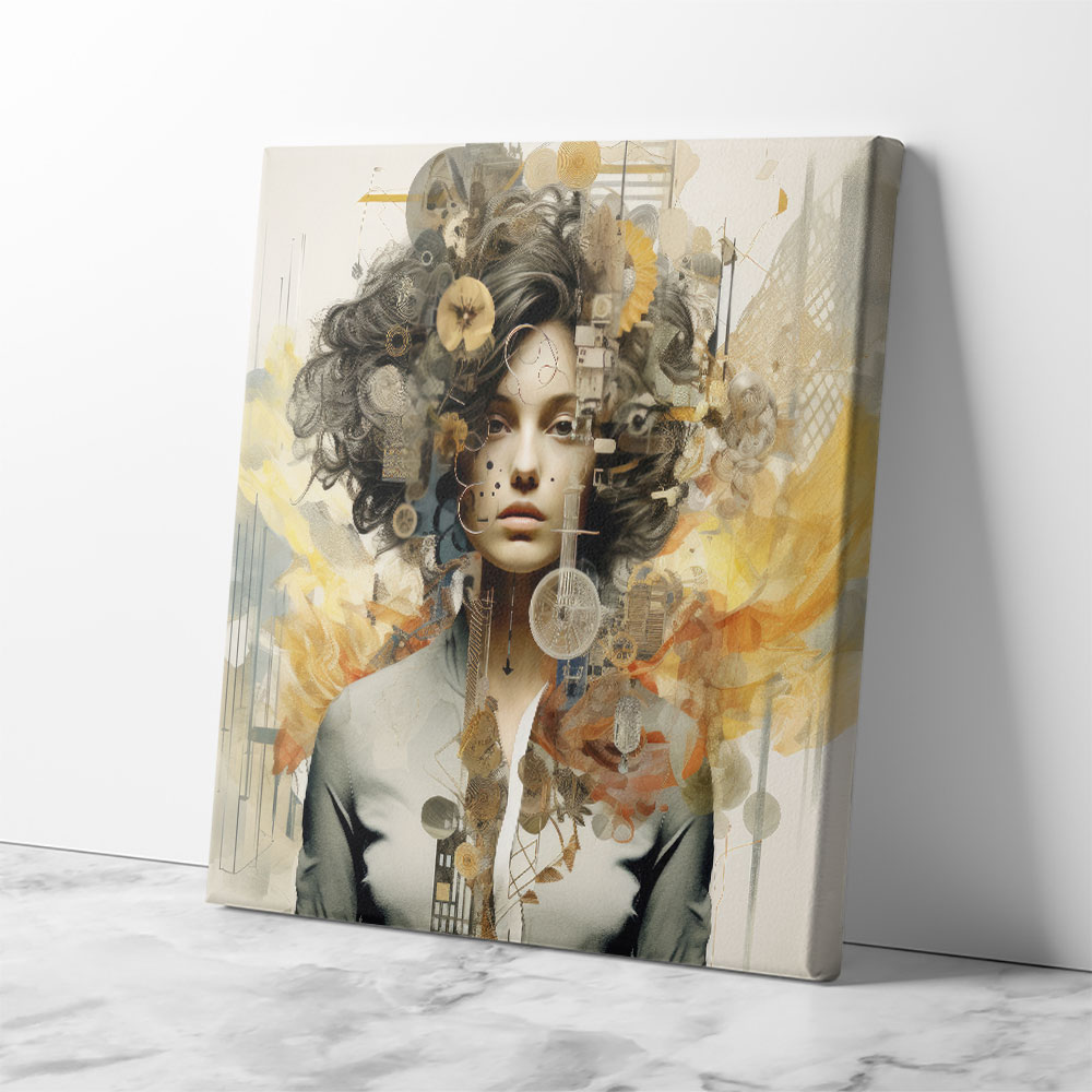 Woman Portrait Collage Wall Art