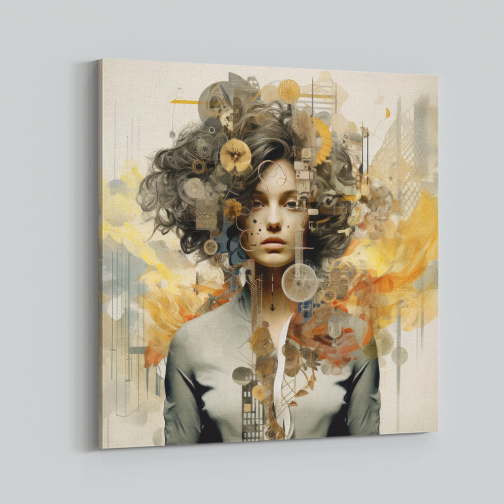 Woman Portrait Collage Wall Art