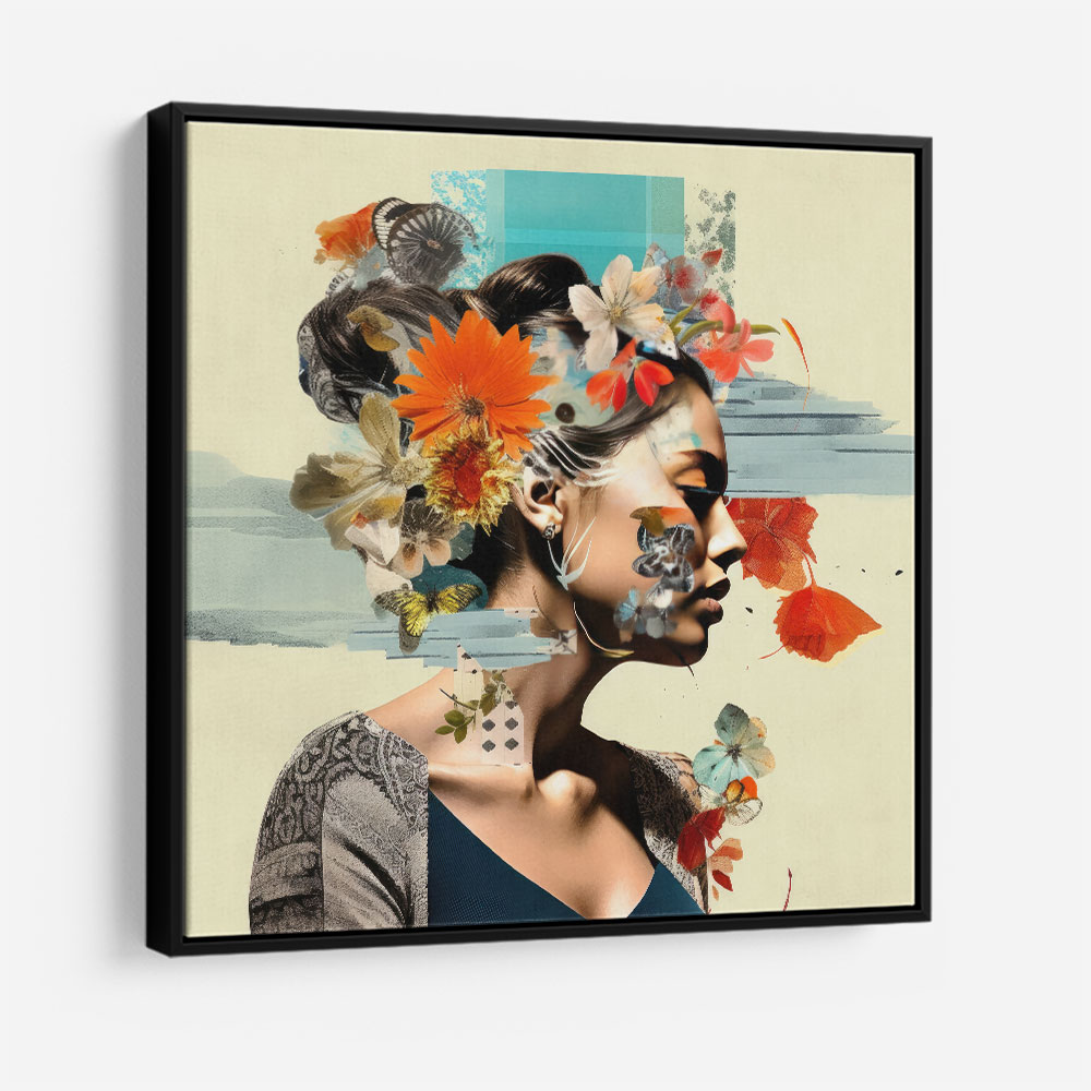 Beauty With Flowers 3 Collage Wall Art