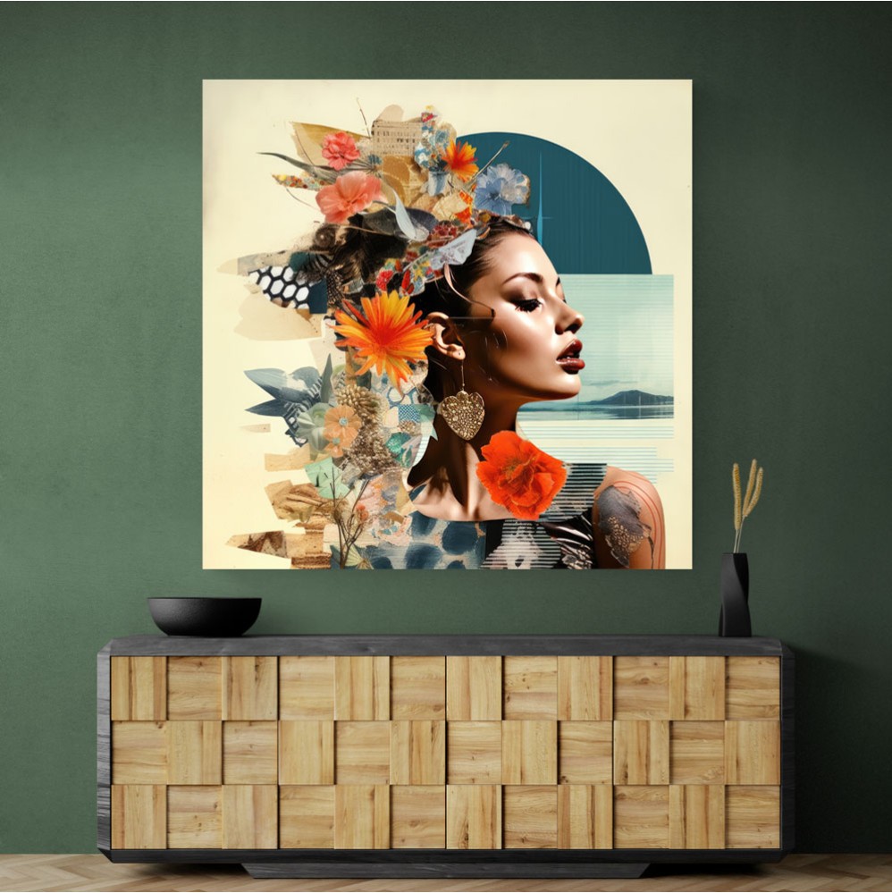 Beauty With Flowers 6 Collage Wall Art