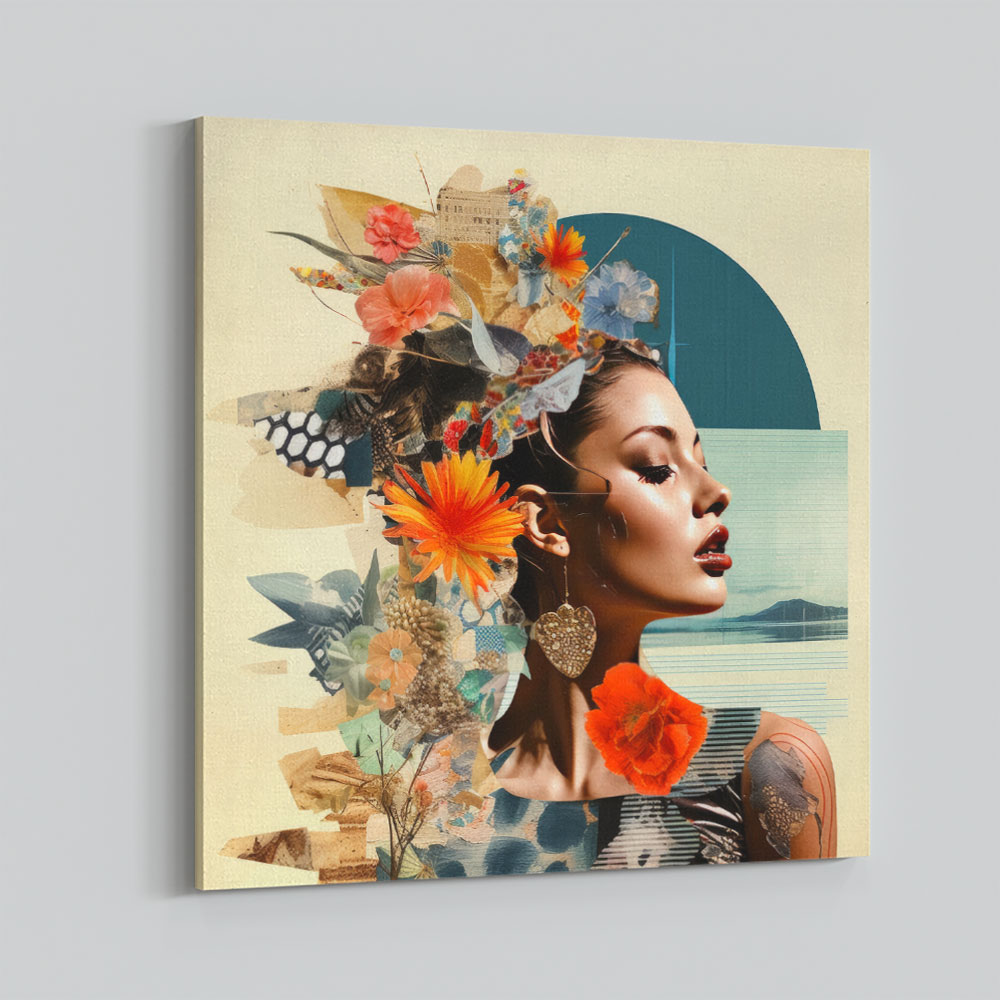 Beauty With Flowers 6 Collage Wall Art