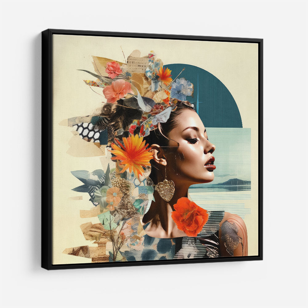 Beauty With Flowers 6 Collage Wall Art