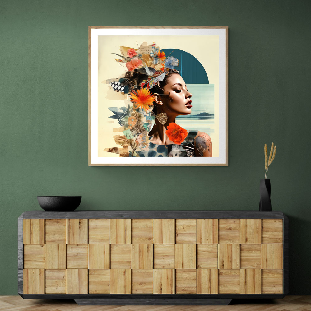 Beauty With Flowers 6 Collage Wall Art