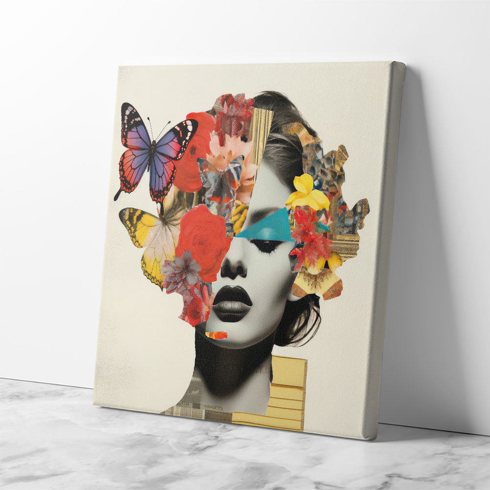 Butterfly Face 2 Collage Wall Art