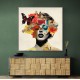 Flowers & Butterfly Face Collage 4 Wall Art
