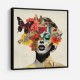 Flowers & Butterfly Face Collage 4 Wall Art