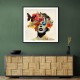 Flowers & Butterfly Face Collage 4 Wall Art