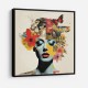 Flowers & Butterfly Face Collage 2 Wall Art