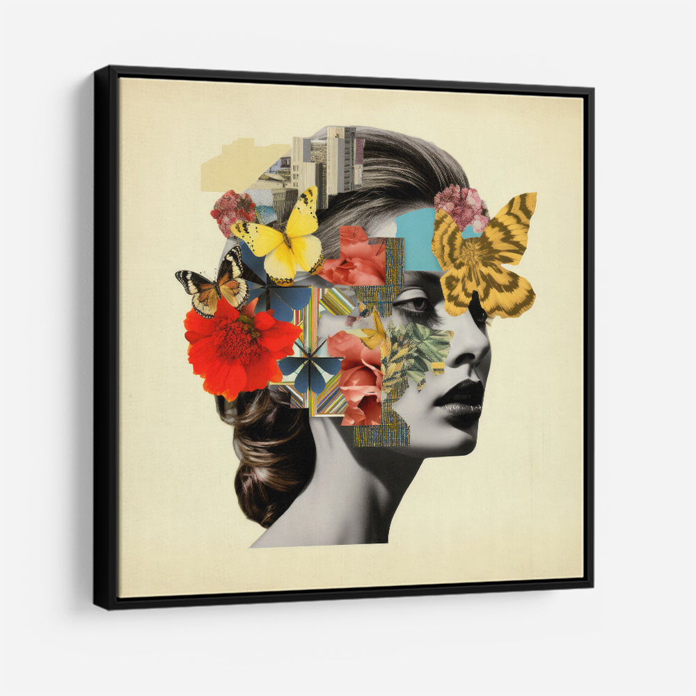 Butterfly Face Collage Wall Art