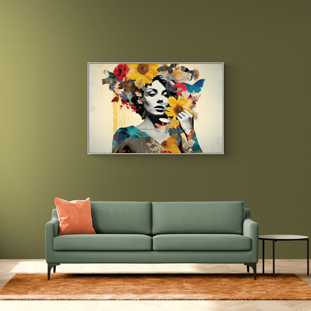 Flowers & Butterfly Women 2 Fusion Collage Wall Art