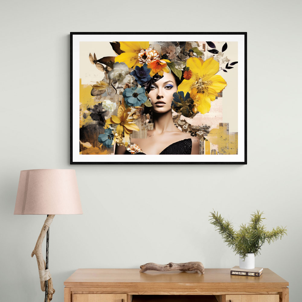 Flowers & Butterfly Women 4 Fusion Collage Wall Art
