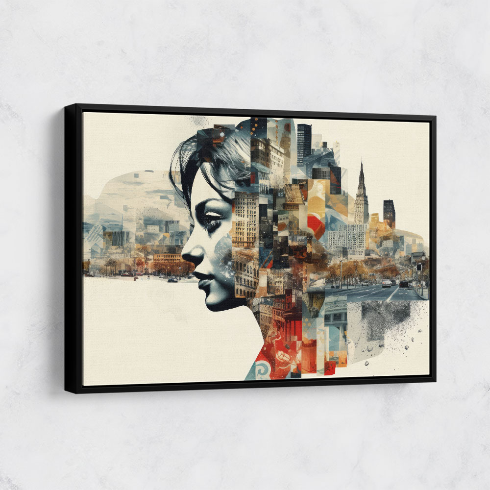 Urban Woman Fusion Collage Wall Art