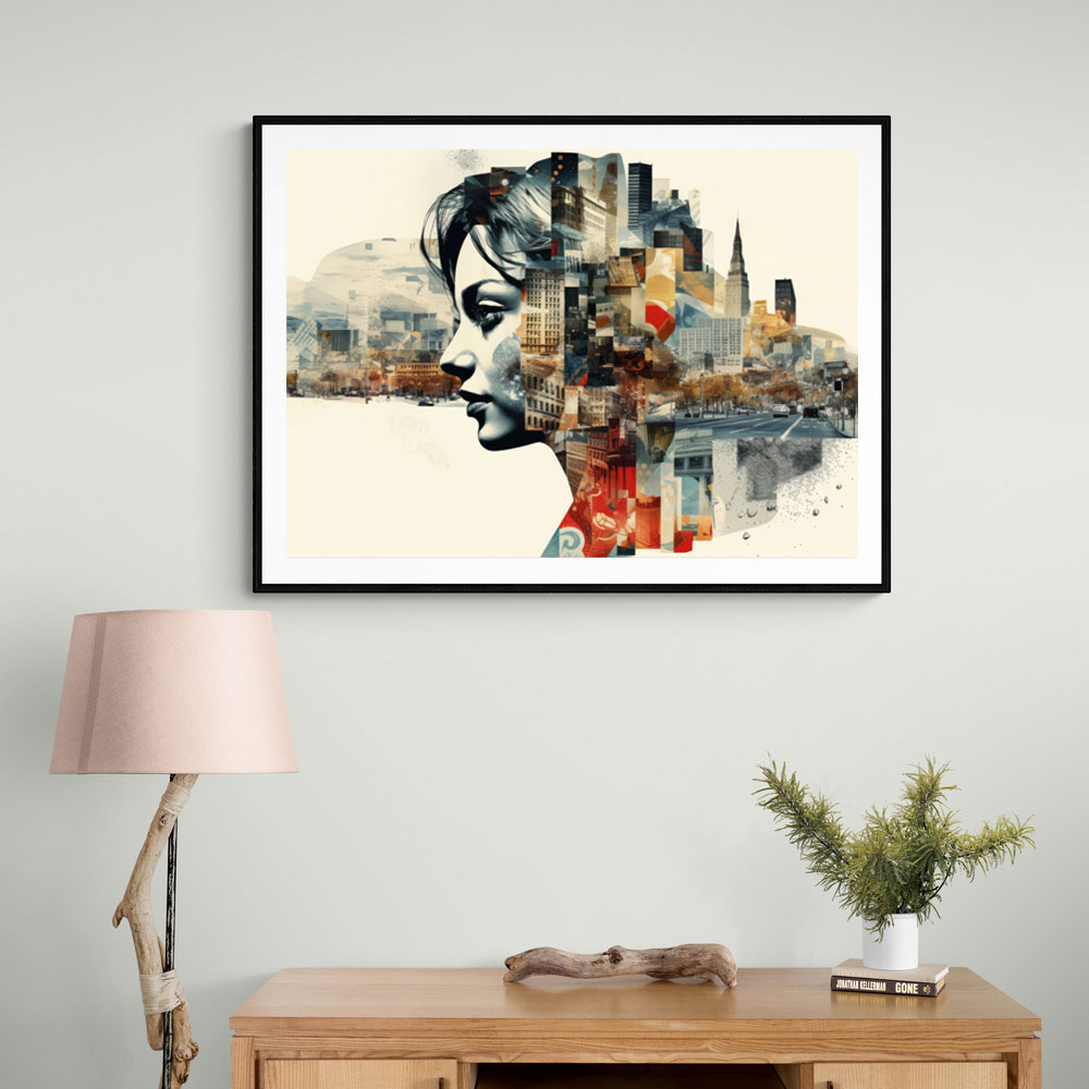 Urban Woman Fusion Collage Wall Art