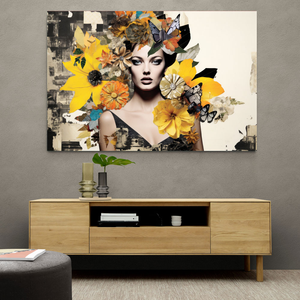 Flowers & Butterfly Women 5 Fusion Collage Wall Art