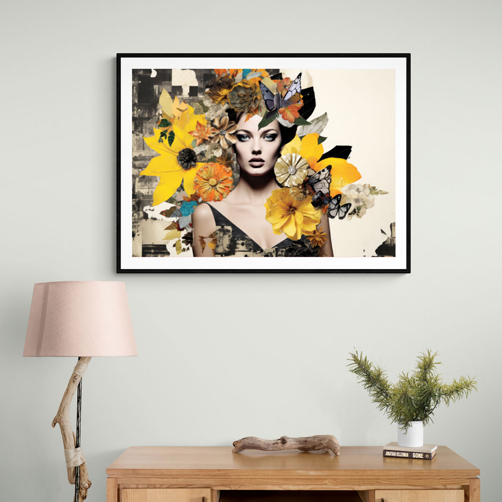 Flowers & Butterfly Women 5 Fusion Collage Wall Art